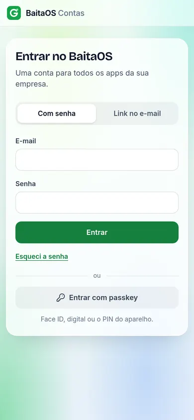 Tela de entrada do BaitaOS no celular